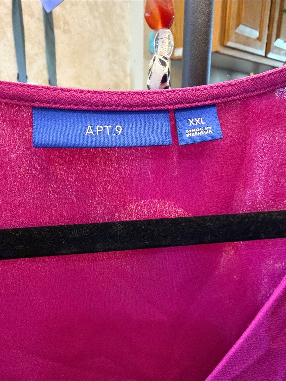 Apt. 9 Button-Front V-Neck Blouse - Fuchsia - Picture 3 of 6